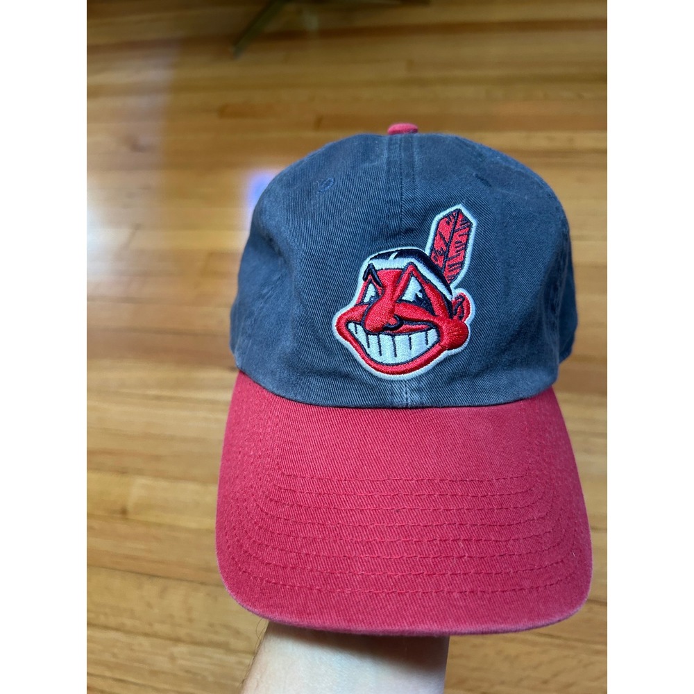 Vintage Cleveland Indians Chief Wahoo Hat Twins Enterprise Navy Red MLB Cap